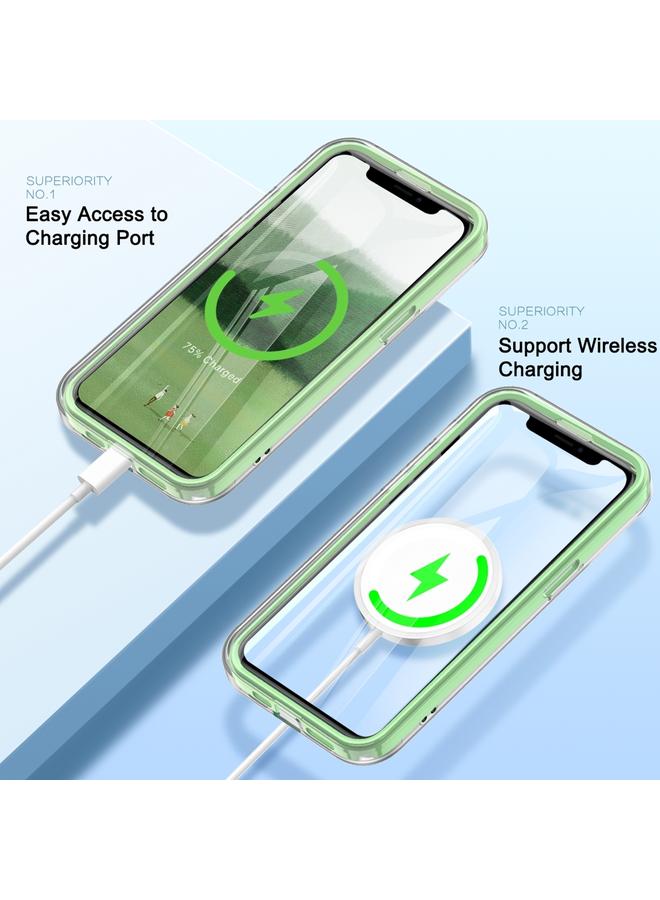 إيروريكس جراب هاتف Iphone 14 IMD Gradient Feather Pc Hybrid Tpu (أخضر) - Image 2