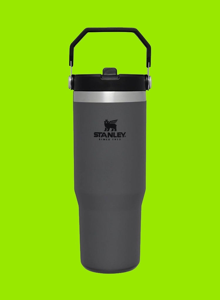 Stanley IceFlow Flip Straw Water Bottle with Straw 0.88L – Leakproof Stainless Steel Bottle – Vacuum Insulated to Keep Water Cold for 12+ Hours – BPA-Free, Easy-Carry Handle, Durable & Dishwasher Safe – Ideal for Travel, Gym, Office & Outdoor Hydration - Image 1