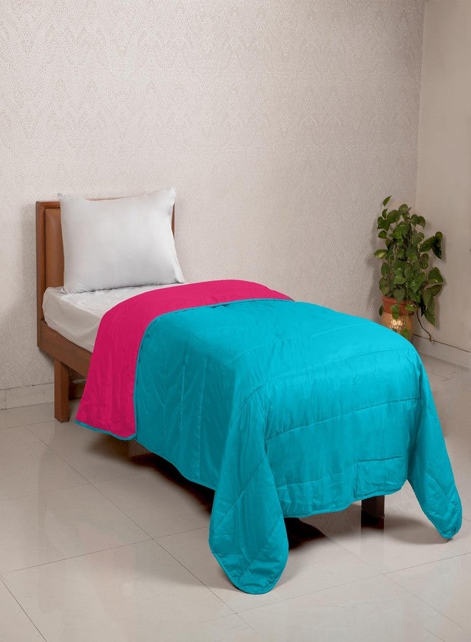 Zinnia Ultra Soft Microfibre Reversible Comforter- Single 150 X 230 Cm, Pink and Teal., 200 TC(Solid - Vibrant) - Image 3