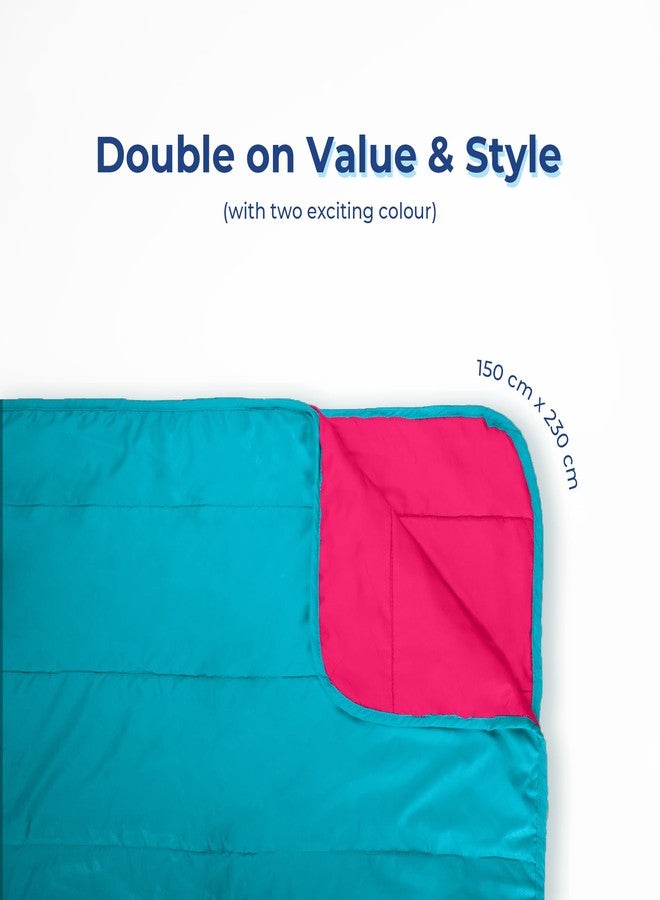 Zinnia Ultra Soft Microfibre Reversible Comforter- Single 150 X 230 Cm, Pink and Teal., 200 TC(Solid - Vibrant) - Image 4