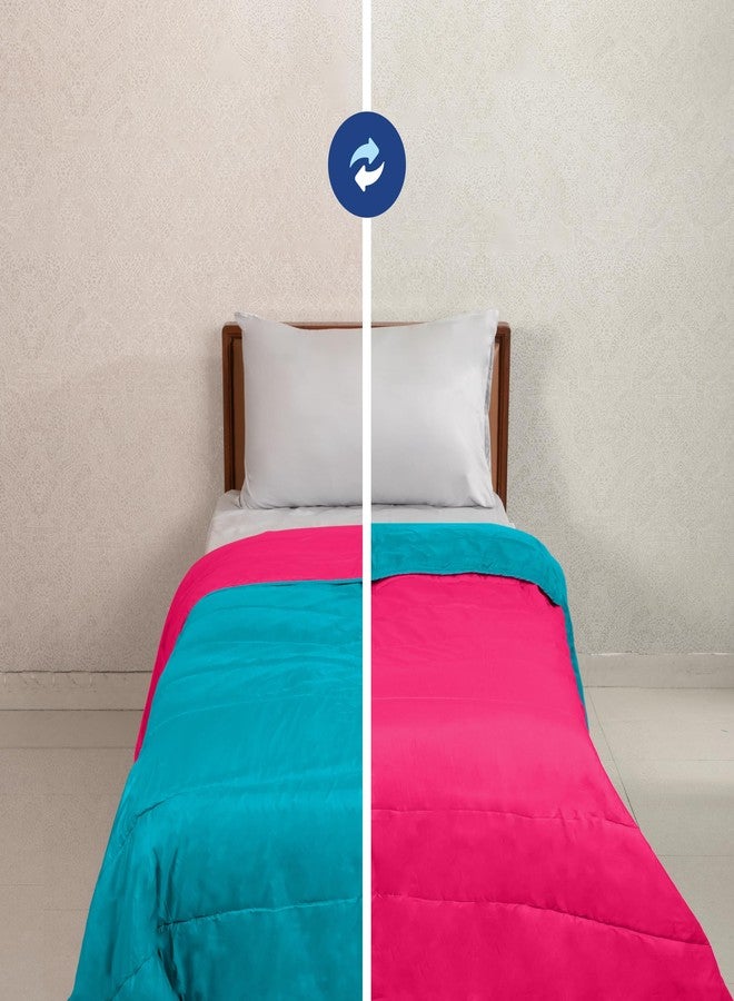 Zinnia Ultra Soft Microfibre Reversible Comforter- Single 150 X 230 Cm, Pink and Teal., 200 TC(Solid - Vibrant) - Image 2