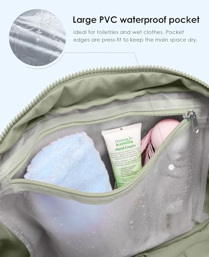 Uselike Gym Bag for Women, Travel Duffle Bags with Wet Pocket, Lightweight Carry on Bag Overnight Weekender Duffel Bag, Water Resistant (Light Green) - Image 4