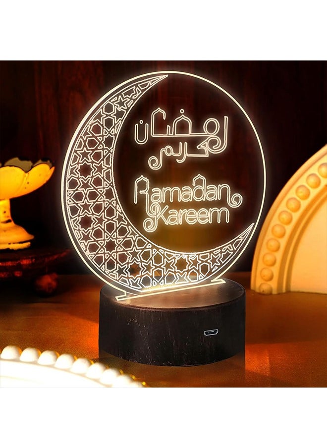Yoawllty Ramadan Decorations Lights, Ramadan LED Night Light, Ramadan Table Decor Crescent Lamp, Moon Decorations Lights Home Crafts Decor  - Image 5
