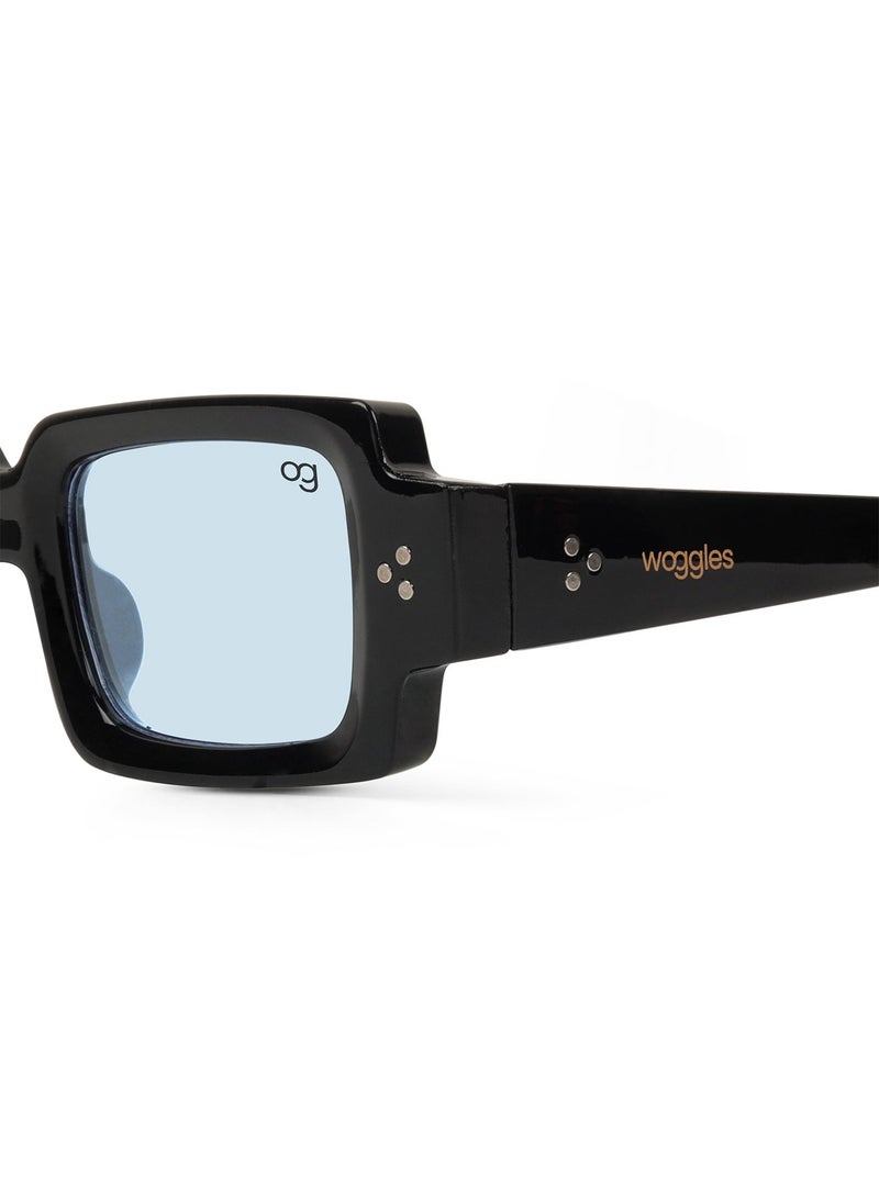 ووجلز نظارات شمسية مستطيلة زرقاء بتصميم فاخر للرجال والنساء بحماية % من الأشعة فوق البنفسجية - Image 3