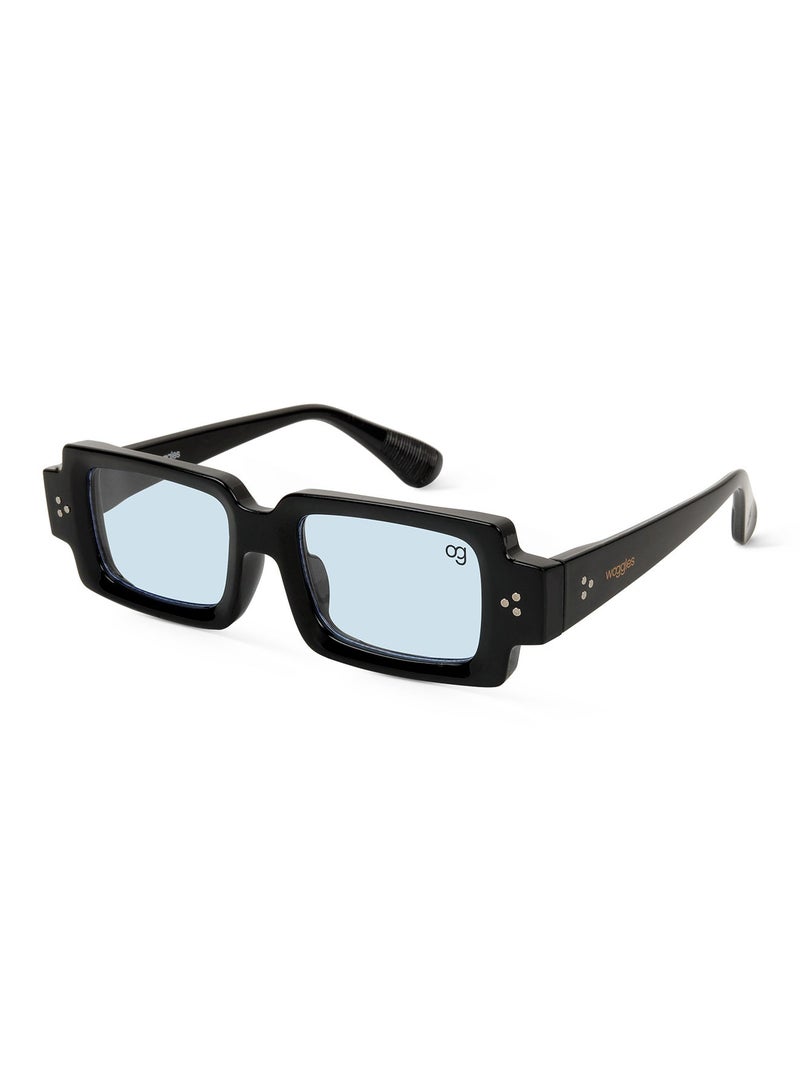 ووجلز نظارات شمسية مستطيلة زرقاء بتصميم فاخر للرجال والنساء بحماية % من الأشعة فوق البنفسجية - Image 2