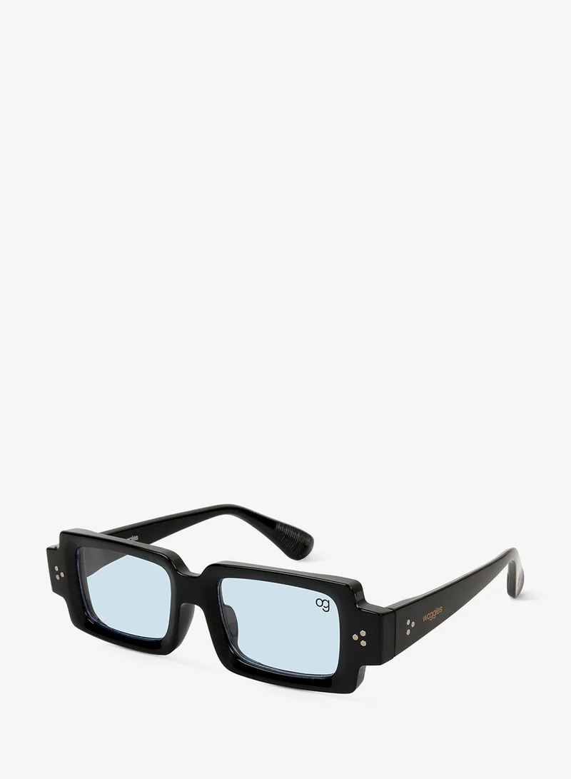 Woggles Designer Blue Rectangle Sunglasses| Men & Women| 100% Uv Protection