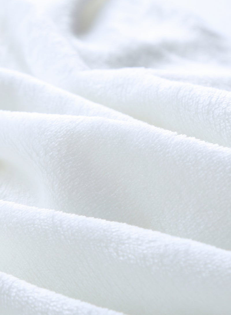 Loquat Solid Color Cloud Sable Blanket Office Nap Blanket Air Conditioned Roof Blanket Flannel Blanket White  - Image 2