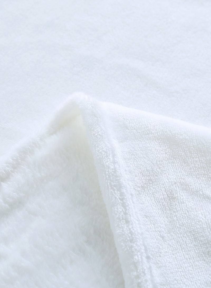 Loquat Solid Color Cloud Sable Blanket Office Nap Blanket Air Conditioned Roof Blanket Flannel Blanket White  - Image 3