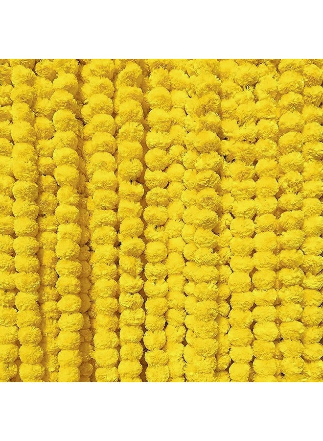 DRYPHON Artificial Flowers for Decoration, Marigold Garlands Decoration, Diwali Decoration Items for Home Decor, Pooja Room Decorations, Ganpati Decoration Combo (Yellow, Pack of 15) - Image 1