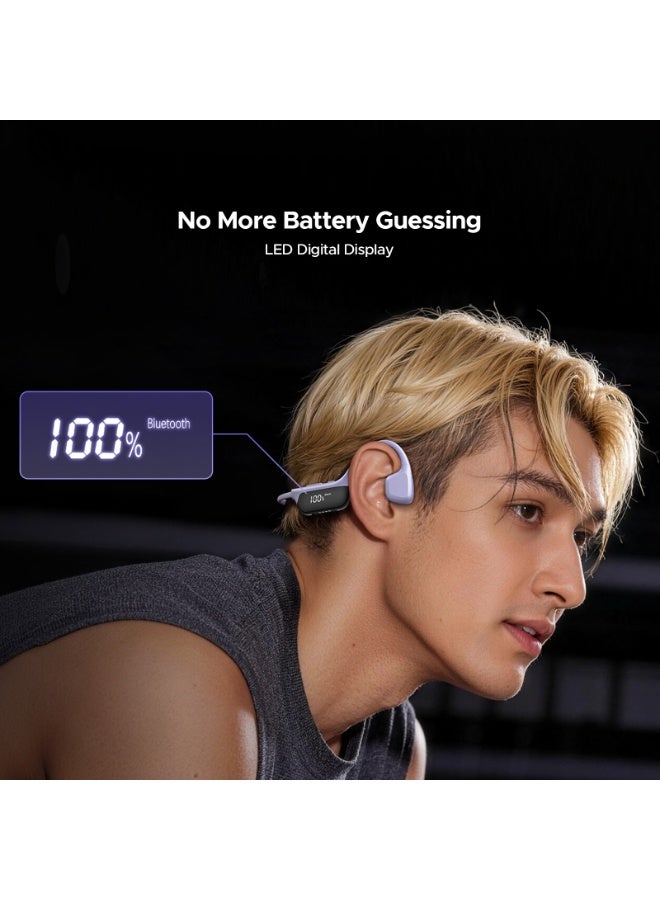DOOGEE Bone Conduction Headphones, IP67 Waterproof for Swimming, LED Display, 9H Battery Life, Bluetooth 6.0, Dual Connection, for Running, Cycling and Fitness - Image 3