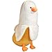 PEACH CAT Banana Duck Plush Toy Cute Plushie Hugging Plush Pillow Duck Stuffed Animal for Girls and Boys White 12 - Image 3