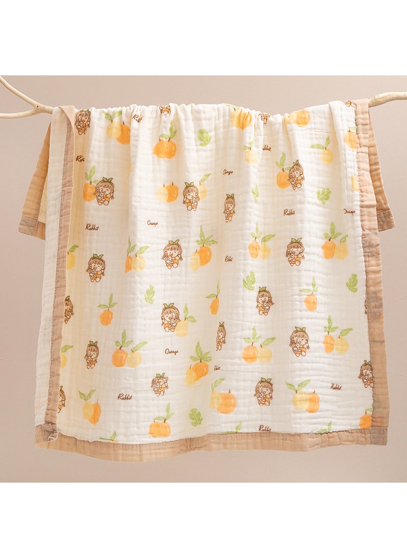 Generic - Cotton Gauze Baby Bath Towel Extra Large6 layers 110-Orange Girl (wide brim) 6 layers 110-Orange Girl (wide brim) - Image 1