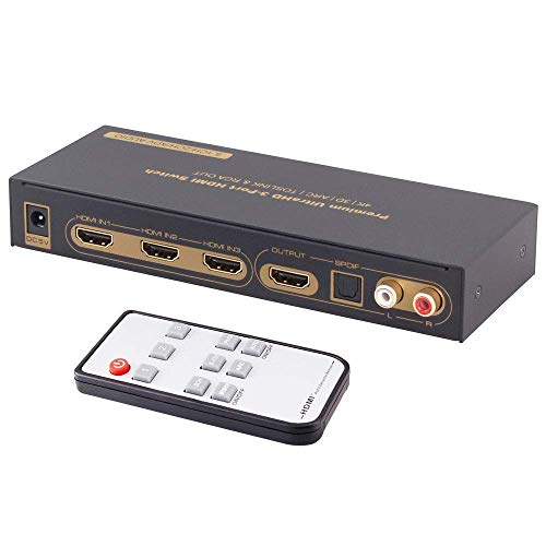 Tobo 4K HDMI Audio Extractor to HDMI With Optical Toslink SPDIF + 3.5mm AUX Stereo Splitter Adapter, Support 4K@60Hz 1080P Full HD 3D (3X1 Extractor)-(TD-431H) - Image 1