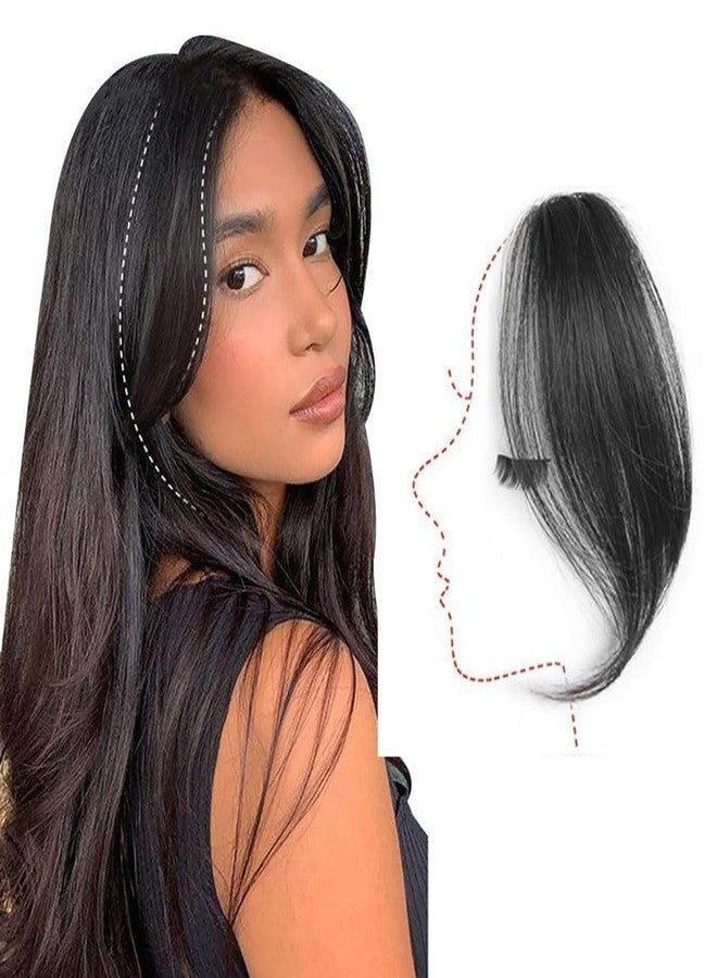 Aeenioy Front Hair Extensions for Women, Bangs Hairs Extensions for Women, Hair Topper for Women Thin Hair, Natural Black Hairs Extension for Quick Hairstyle Change, Face-Framing Hair Extensions - Image 1