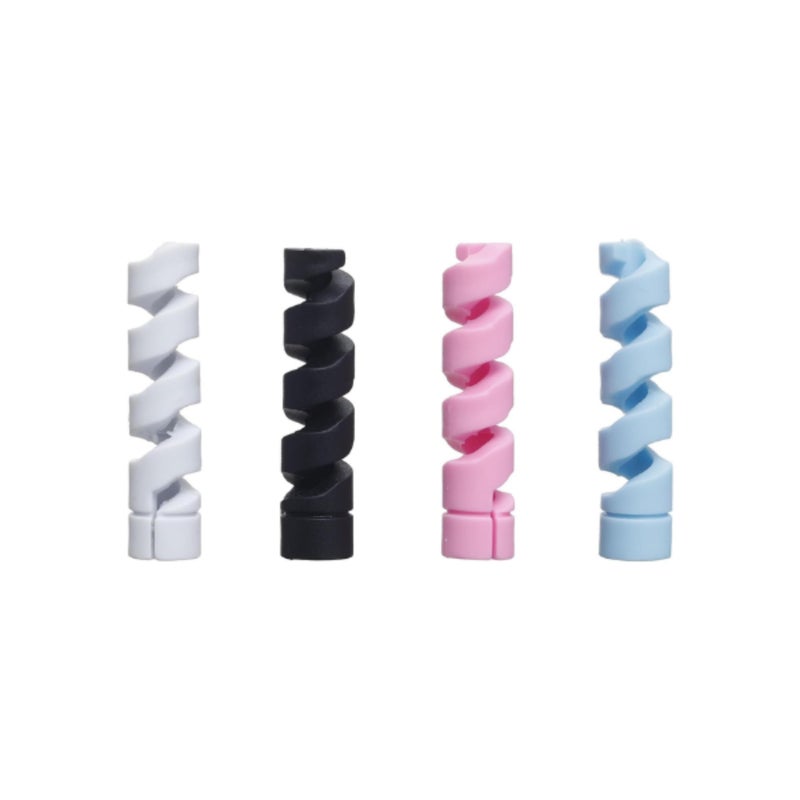Spiral Cable Protector for Panasonic Eluga I2 (2016) Cable Saver Charging Cord Protective Universal Earphones Cable Cover (8 Pieces -Set 2, Mix Colour, F2)
