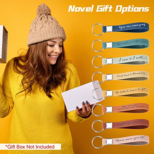 Fumete 24 Pcs Inspirational Keychain Gift Employee Appreciation Gift for Women Motivational Key Rings Thank You Keychain(Bright Color) - Image 4