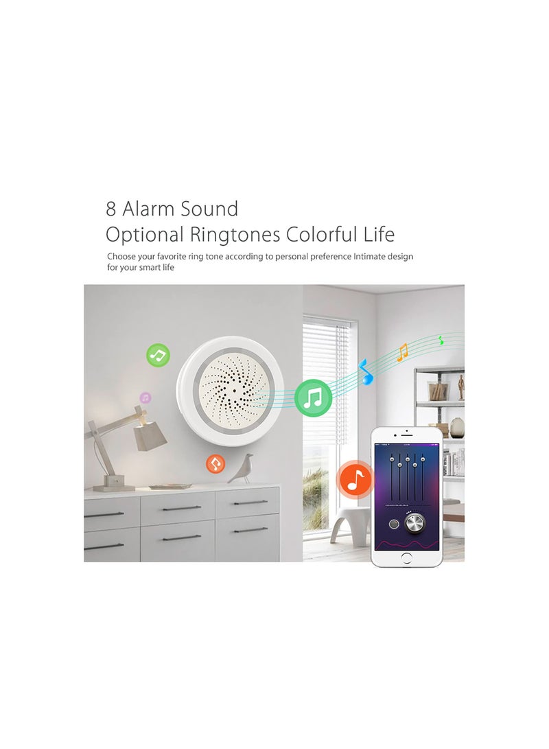 SYOSI Smart Wi-Fi Siren Alarm, Wireless Alarm, Burglar Alarm with Sound and Light, 100dB Sounder, Tuya App Control, No Hub Required, for House, Apartment, Compatible with Alexa, Google Assistant(1 Pack)  - Image 2