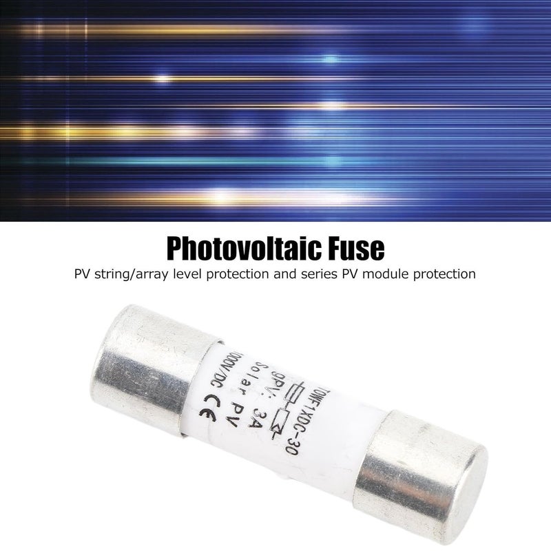 5Pcs Tube Photovoltaic Protection Kit, 1000V DC Tube Set, 10x38mm Fast - Acting PV String Overload Protection for Solar Array Combiner Box with 2ms Time (3A) - Image 4