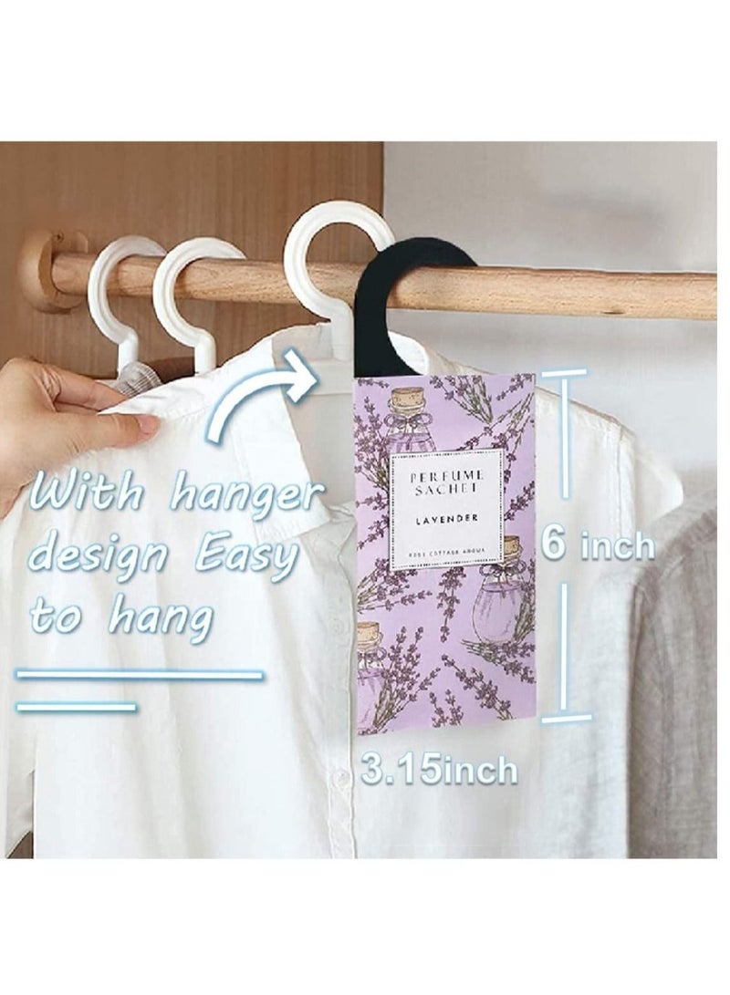 Captaintech Lavender Hanging Sachet Closet Deodorizer 1 Pack 12 Pcs Scent Sachet Drawer Freshener Closet Air Freshener Scented Deodorizer Freshener for Home Car Long Lasting Scented Sachets Smell Goods - Image 4