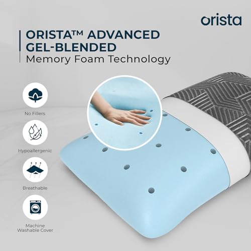 Orista™ Advance Gel Blended Memory Foam Sleep Enhancer Pillow | 2 Year Warranty | Cushions Neck & Shoulder Pain Relief | Orthopedic Pillow Back Side & Stomach Sleepers | 21 x 14 x 4.5 Inch | Set of 1 - Image 5