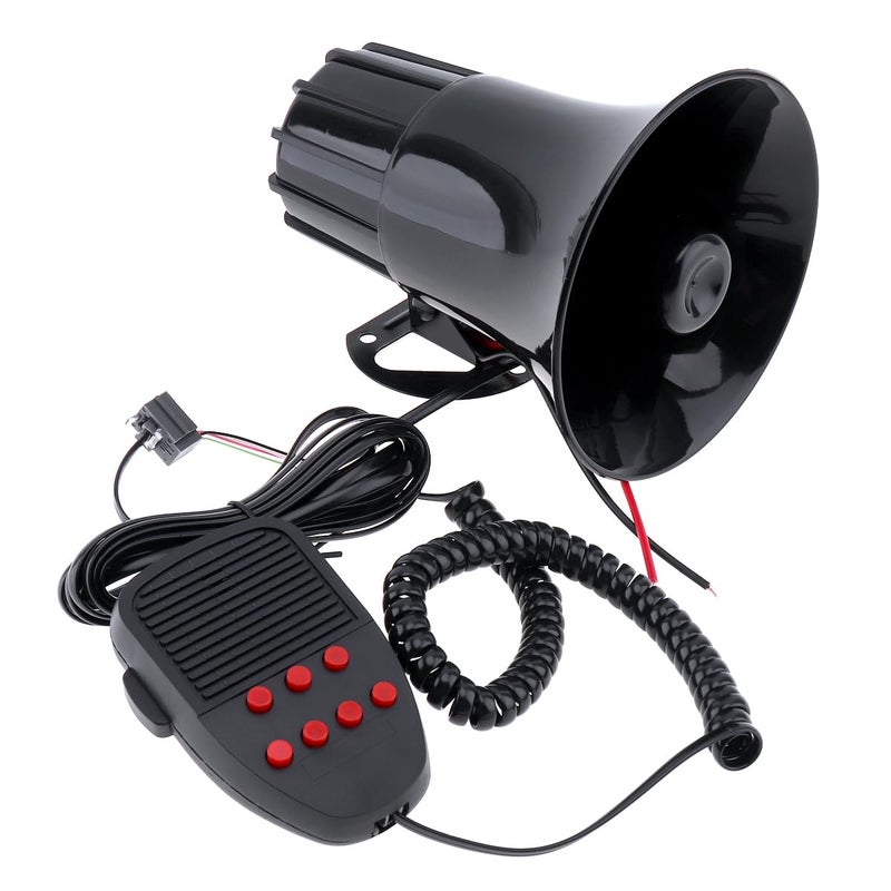 Generic DriSentri Wired Alarm Siren Horn, Car Siren Horn, 100W 12V 7 Sounds Car Truck Speaker Loud Siren Horn 105dB with MIC  - Image 1