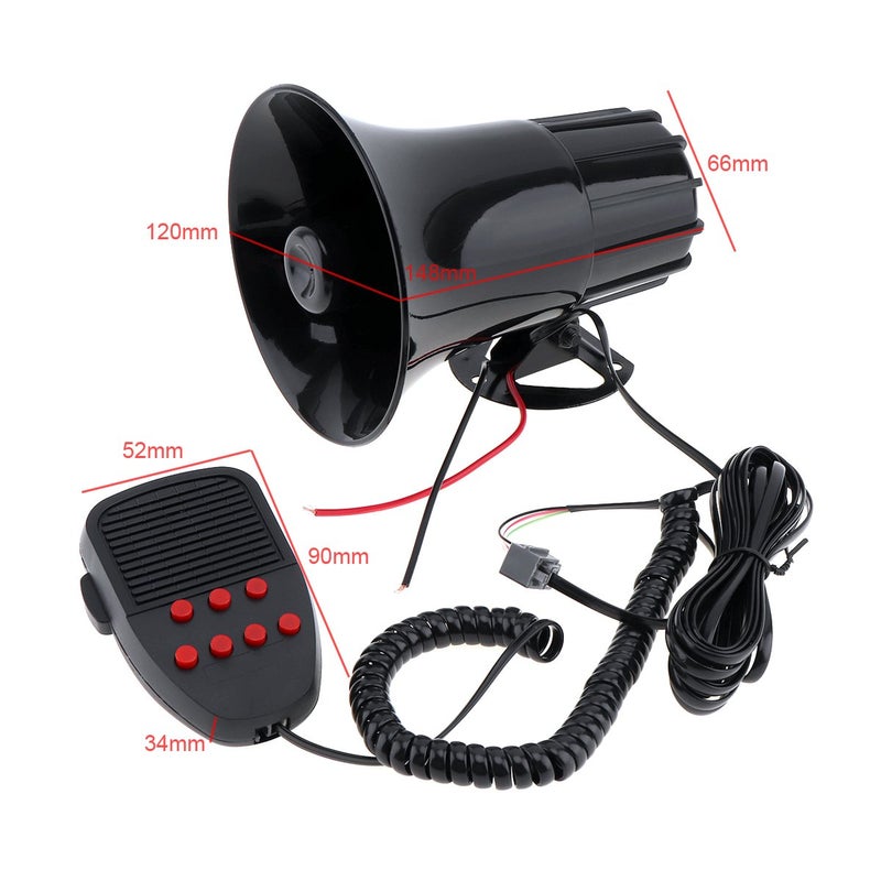 Generic DriSentri Wired Alarm Siren Horn, Car Siren Horn, 100W 12V 7 Sounds Car Truck Speaker Loud Siren Horn 105dB with MIC  - Image 2