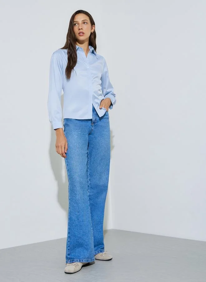 ستايلي Blue Long Sleeve Regular Fit Shirt