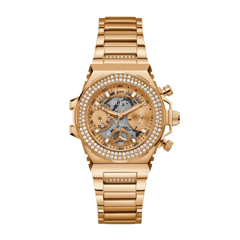 Guess Women's Watch Rose Gold Tone Case Quartz GW0552L3 – Elegant Multifunction Crystal Accent Watch - Image 1