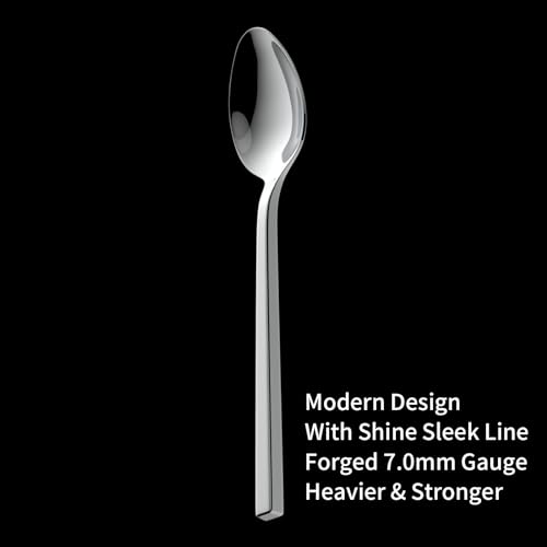 Alata Cube 20-Piece Forged Stainless Steel Flatware Set Cutlery Set,Silverware Set Service for 4,Mirror Finish,Dishwasher Safe - Image 2
