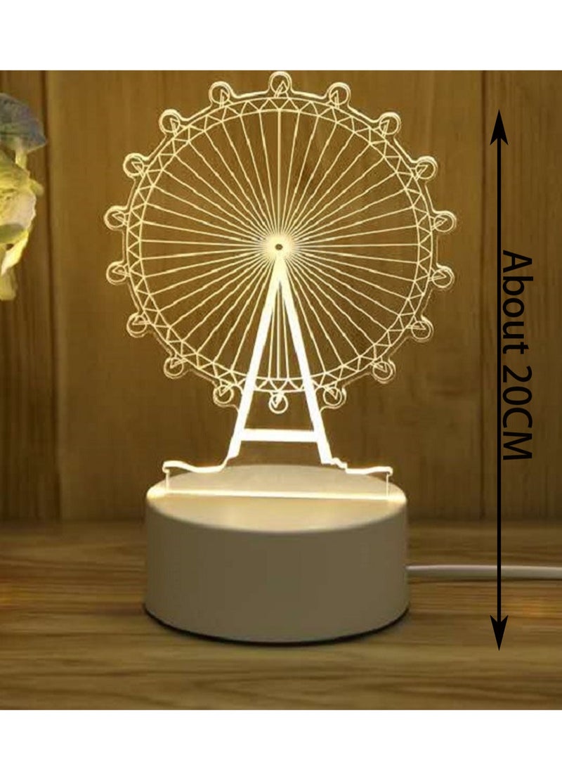 Ferris Wheel Usb Led Three-Color [Cold Light, Warm Light, Neutral Light] With Smart Light Sensor, Suitable For Sleeping, Children'S Lamp, Suitable For Corridors, Toddler Beds, Stairs - Image 2