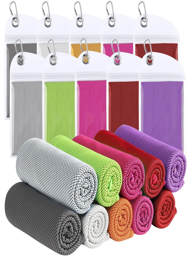 KEAFOLS Cooling Towels for Neck and Face 10 Pack, 40x12’’ Soft Breathable Sweat Towels, Microfiber Sport Towel for Yoga, Gym, Workout, Running, Golf, Travel, Cooling Neck Wrap for Hot Weather - Image 1