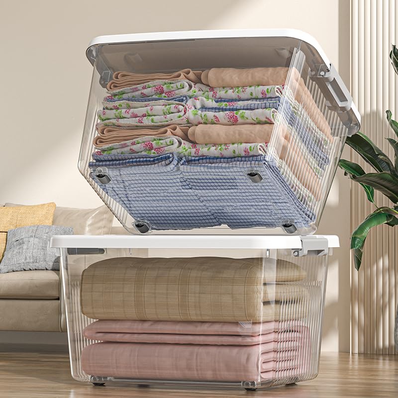 KREPS Clear Plastic Storage BoxBins Container with Latches and Lid Stackable Storage Heavy Duty Material ALL SIZE COMBO PACK OF 1 - Image 5