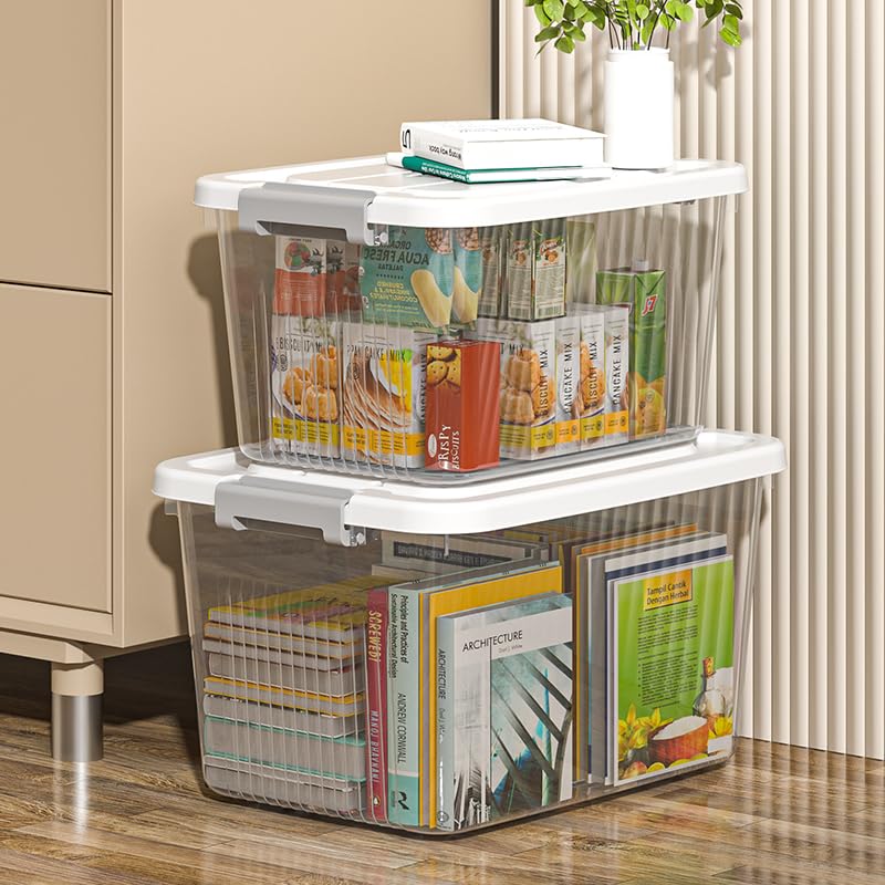 KREPS Clear Plastic Storage BoxBins Container with Latches and Lid Stackable Storage Heavy Duty Material ALL SIZE COMBO PACK OF 1 - Image 4