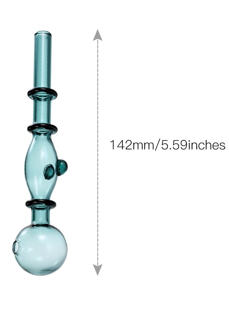 Generic - Portable Handheld Transparent Glass Pipe Holder Accessories Green 142mm - Image 1