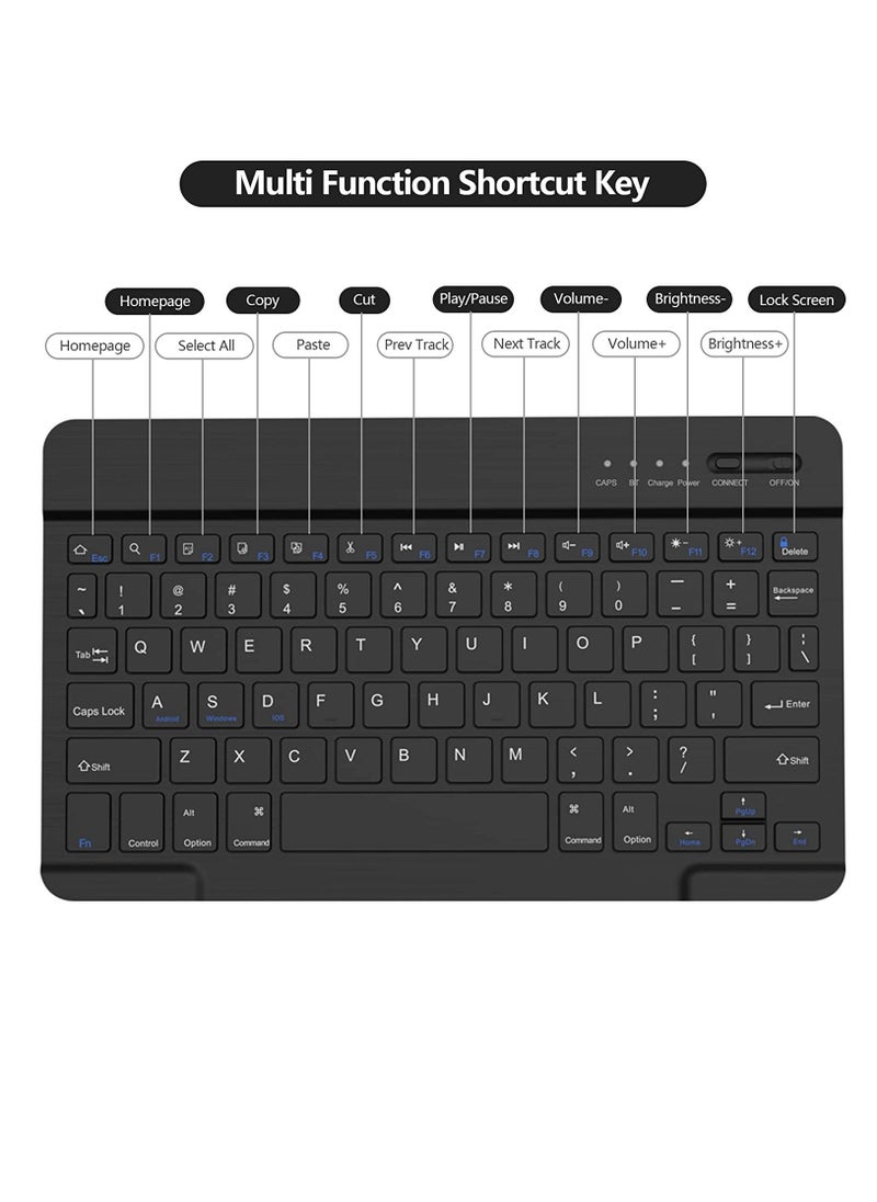 Generic New iPad 9 iPad 8 iPad 7 10.2 Inch Air 3 Pro 10.5 Keyboard Case Cute Round Key Color Keyboard Wireless Detachable BT Keyboard Cover for iPad 9th 8th 7th Air 3rd Generation Black  - Image 5
