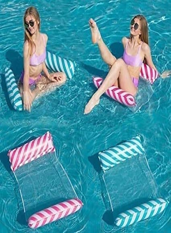 Limpus Pool Float 4-in-1 Water Hammock, Saddle, Drifter, Lounger Inflatable Pool Floats for Adults Fun Swimming Pool, Beach, Outdoor Pool Chair (Pack of 4) - Image 1