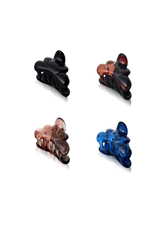 Sanas Hair Clips For Girls (4Pcs) Small Clutchers For Hair Clips For Women Stylish Claw Clips For Women Aesthetic Fashion Accessories For Girls Teenage Cute Hair Accessories (4Pcs)(Versatile 4 Shades) - Image 1