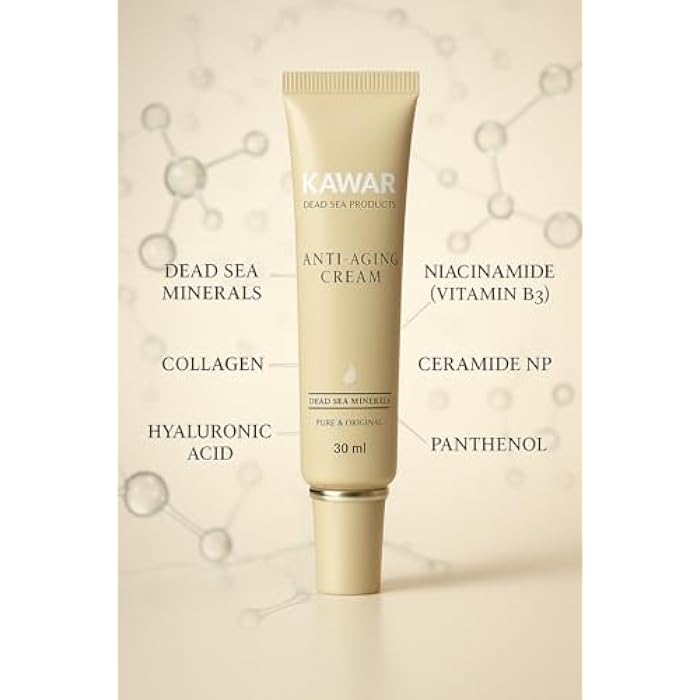KAWAR Dead Sea Anti-Aging Extra-Firming Neck, Face and Décolleté Cream | Anti-Aging Moisturizer | Visibly Firms, Smoothes and Lifts | Minimizes Appearance Of Wrinkles | Targets Dark Spots | 1 Oz - Image 2