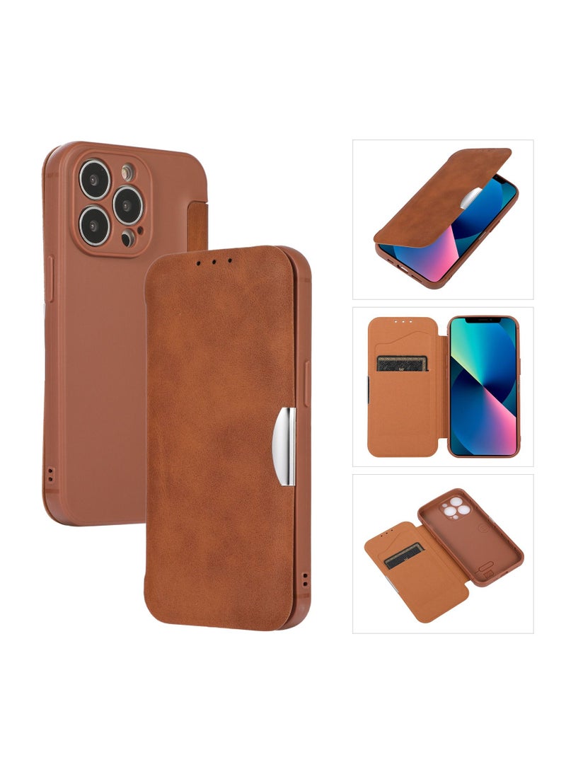 Loquat Suitable For iPhone Clamshell Solid Color Mobile Phone Leather Case - Image 1