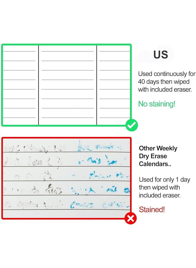 erorex Magnetic Dry Erase Calendar Whiteboard Meal Weekly Planner Magnetic Fridge Vertical 16.5X12 Inch 3 Fine Tip Markers And Large Eraser With Magnets To Do List White Board  - Image 5