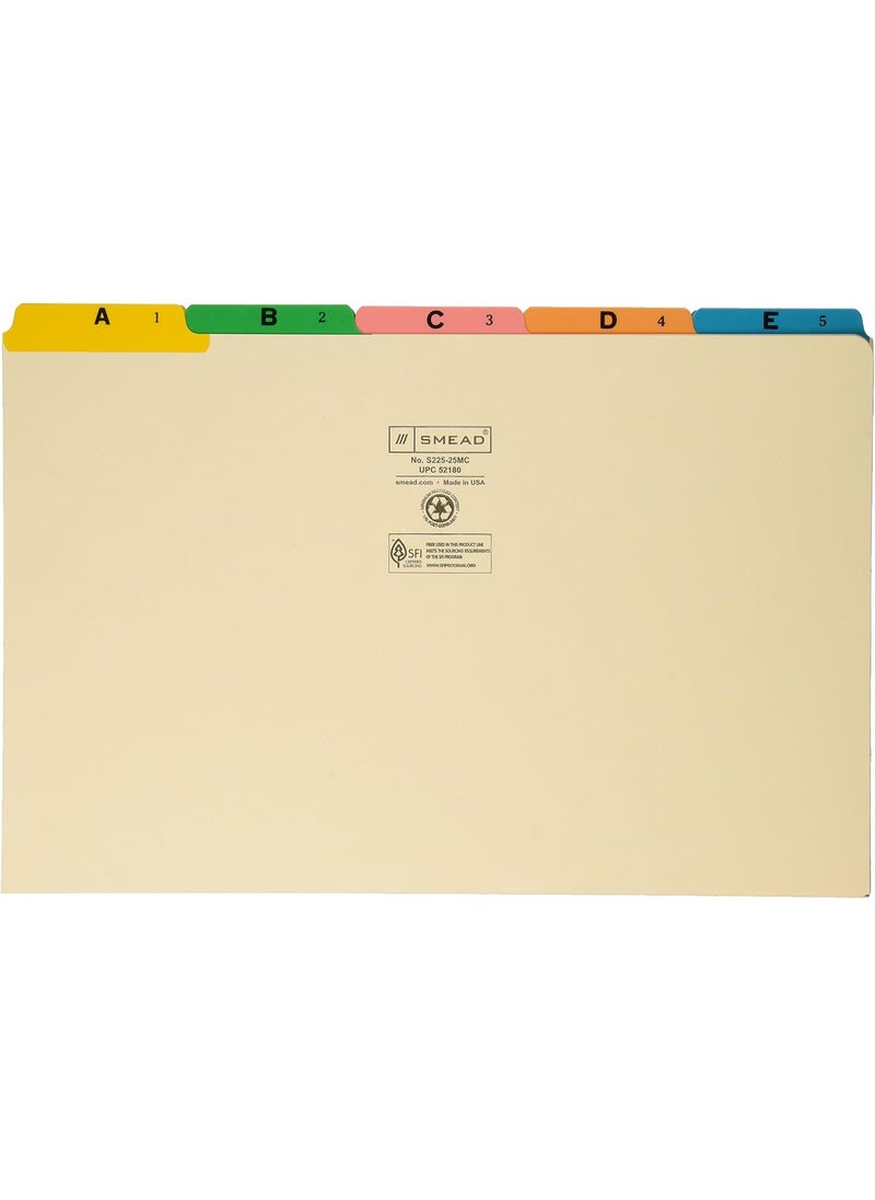 Smead Smead 52180 Recycled Top Tab File Guides Alpha 15 Tab ManilaColor Legal Set of 25  - Image 2