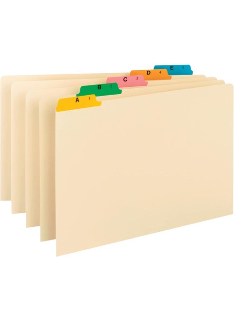 Smead 52180 Recycled Top Tab File Guides Alpha 15 Tab ManilaColor Legal Set of 25