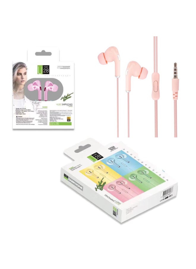Generic - For Apple Wired Headset In-Ear Type-c Computer Huawei Sports Game Mobile Phone Bluetooth Wired Headset-Colour:3rd Generation Pink-3.5-android Interface - Image 1