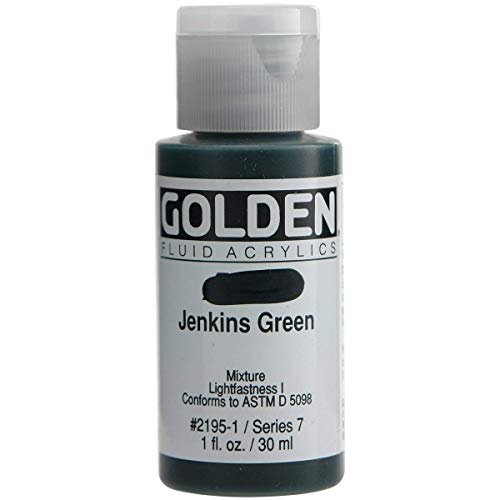 Golden Artist Fluid Acrylic Jenkins Green 1 oz (30 ml) - Image 1