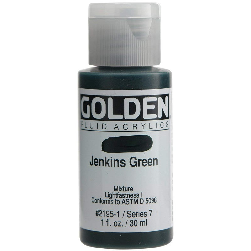 Golden Artist Fluid Acrylic Jenkins Green 1 oz (30 ml) - Image 3