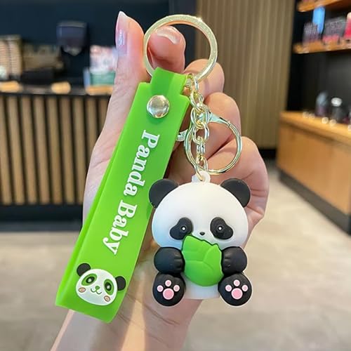 AEROSTARK Keychain for Girls & Boys | Cute Keychains | Bike & Car Keychain Accessories | Bag charms | Stylish Key chain for Men & Women | Anime | gifts | (Panda Eating Fruit) - Image 1