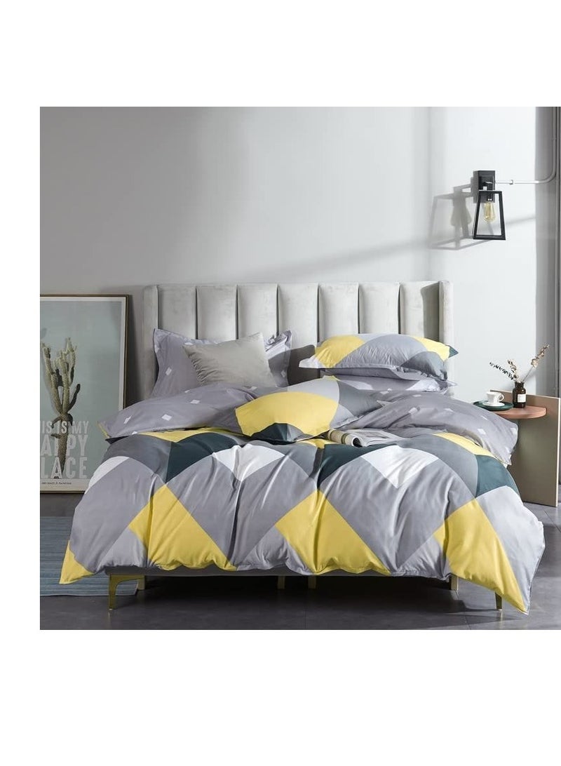 6 قطع طقم سرير بلون فاخر طقم غطاء لحاف سرير مقاس كبير طقم سرير حجم كينج