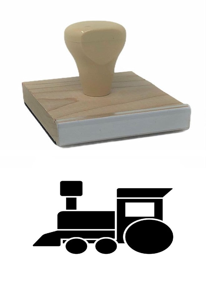 Infusion Toy Train Rubber Stamp, 2 X 2'' Wood Stamp - Image 1