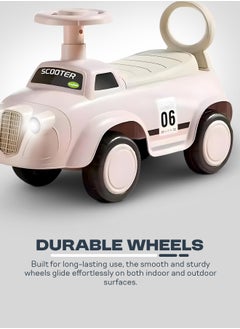 BAYBEE POCO Baby Ride on Car for Kids, Ride on Baby Car with Lights, Music, Backrest & Storage Space | Kids Push Car for Baby | Push Ride on Car for Kids Toddlers 1 to 3 Years Boys Girls Pink  - Image 5