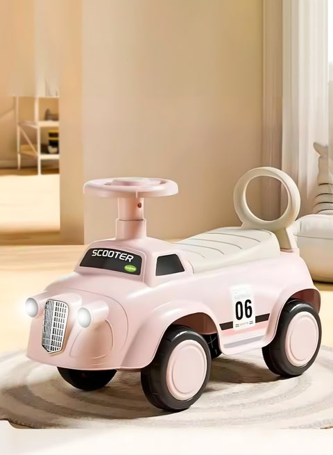 POCO Baby Ride on Car for Kids, Ride on Baby Car with Lights, Music, Backrest & Storage Space | Kids Push Car for Baby | Push Ride on Car for Kids Toddlers 1 to 3 Years Boys Girls Pink